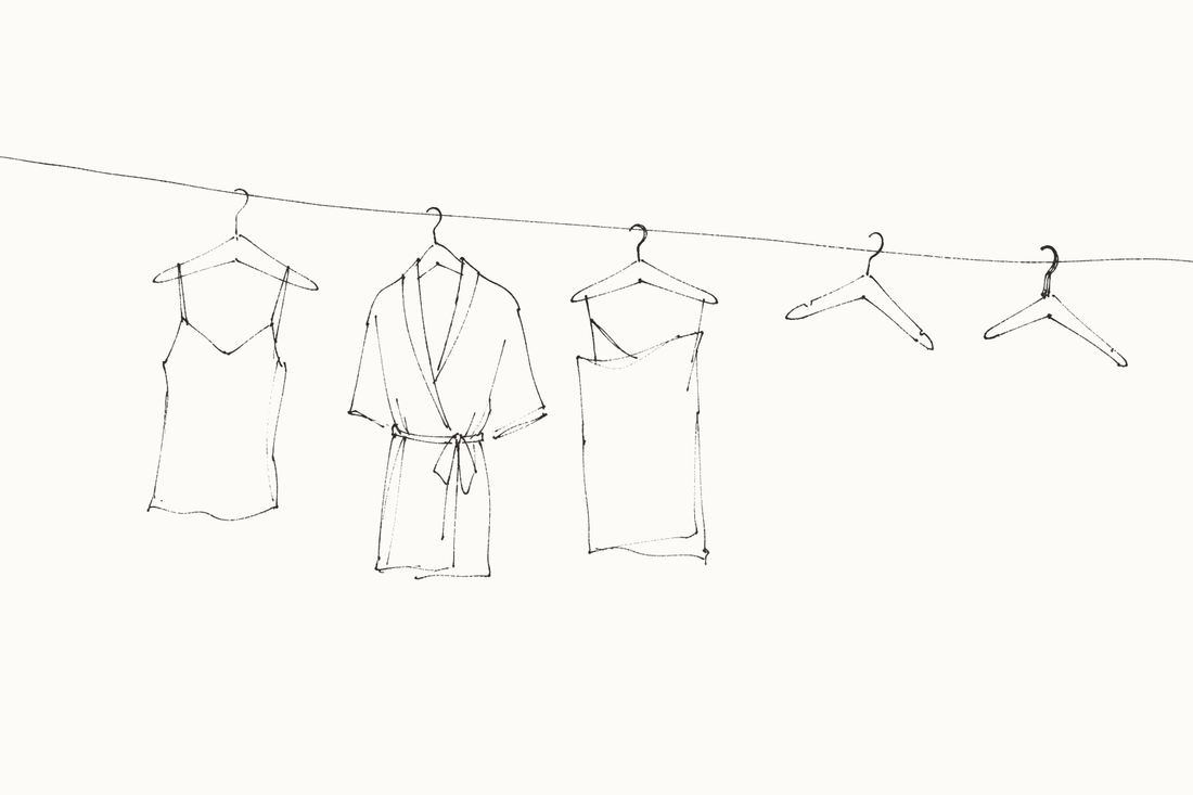 How to Build a Sleepwear Capsule Wardrobe That Feels Like You — hand-drawn illustration by Darette