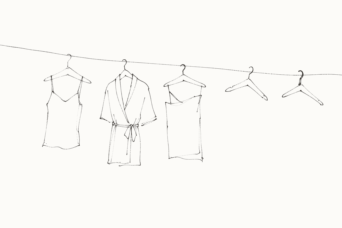 How to Build a Sleepwear Capsule Wardrobe That Feels Like You — hand-drawn illustration by Darette