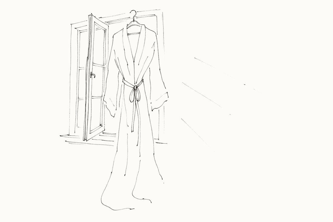 The Bridal Morning Robe Guide: Getting Ready, Your Way — hand-drawn illustration by Darette