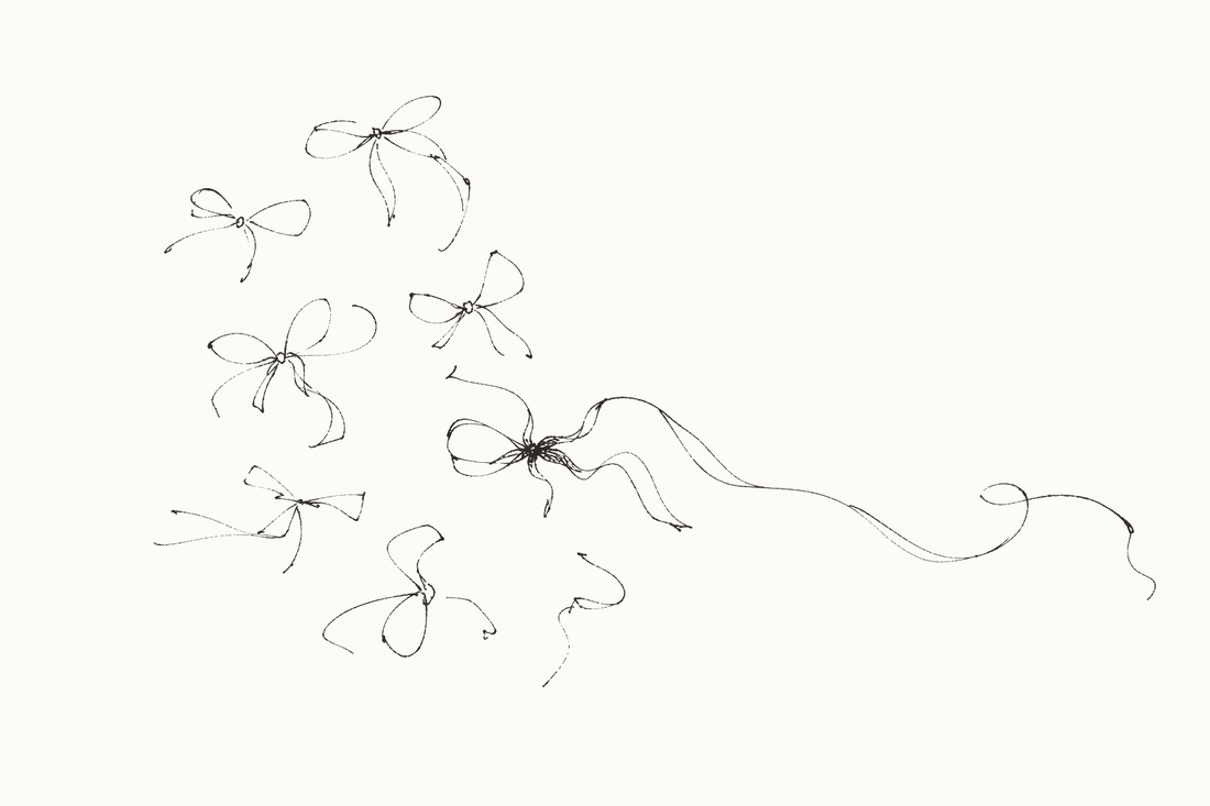How to Style Coquette Lingerie (Bows, Blush, Layers) — hand-drawn illustration by Darette