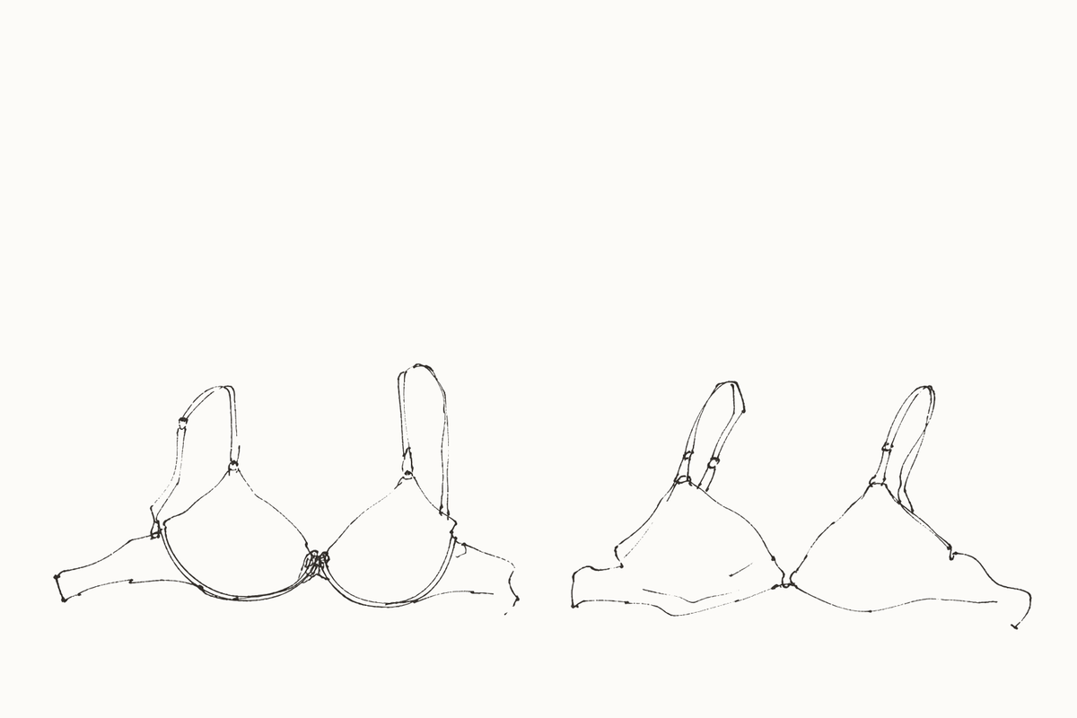 Do Small Busts Need Underwire? An Honest Answer — hand-drawn illustration by Darette
