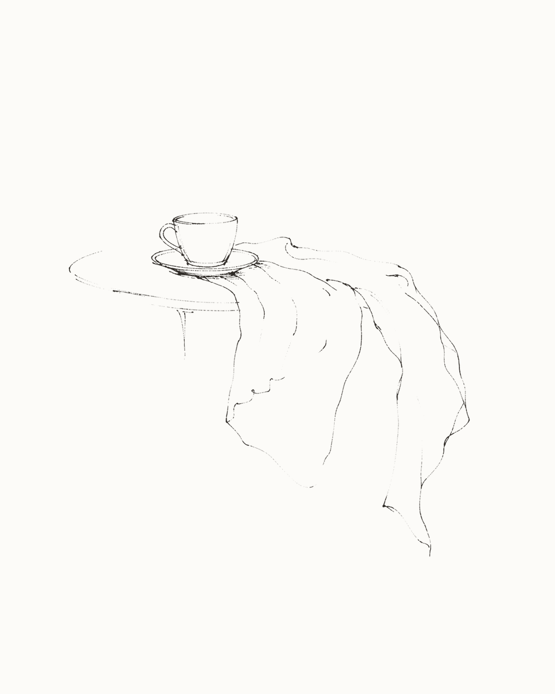 Darette silk — hand-drawn line illustration