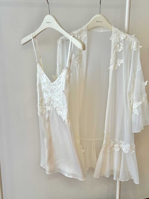 The Champagne Problems Satin Slip shown from another angle