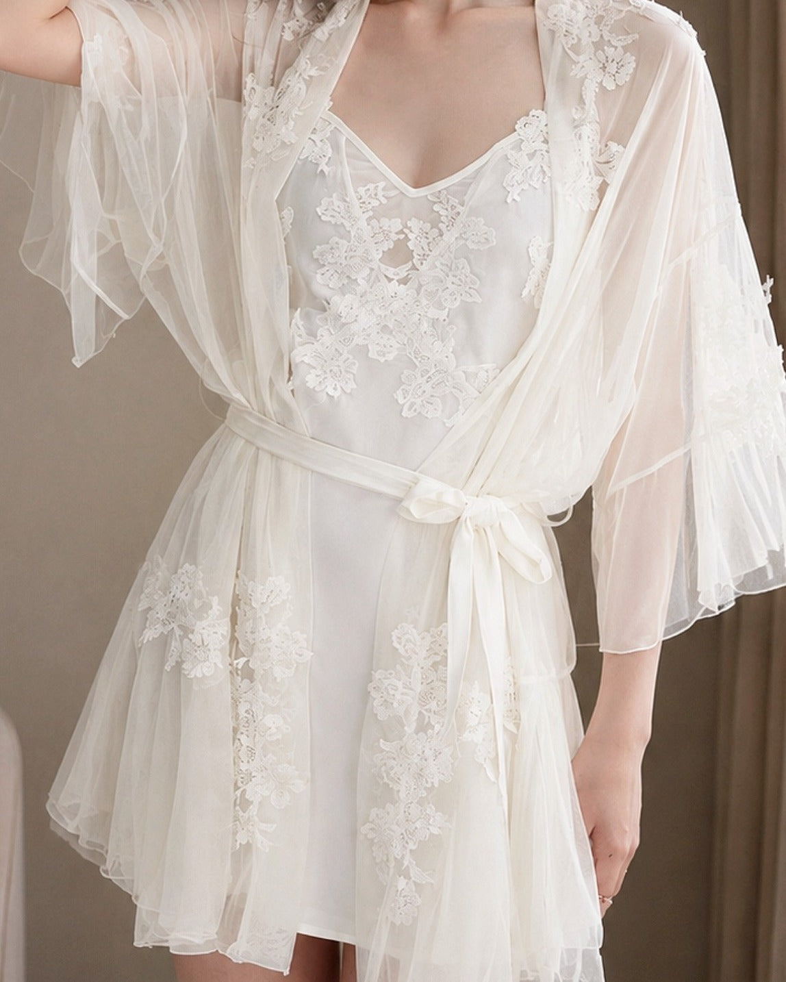 Darette Champagne Problems Satin Slip - product view (eighth alternate view)