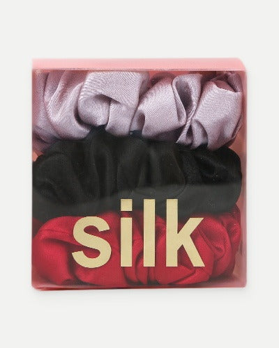 Darette The Understudy Scrunchie Set in Bordeaux - front view on a soft studio backdrop