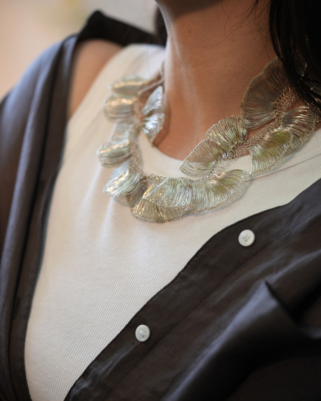 Last Word Fringe Necklace · model
