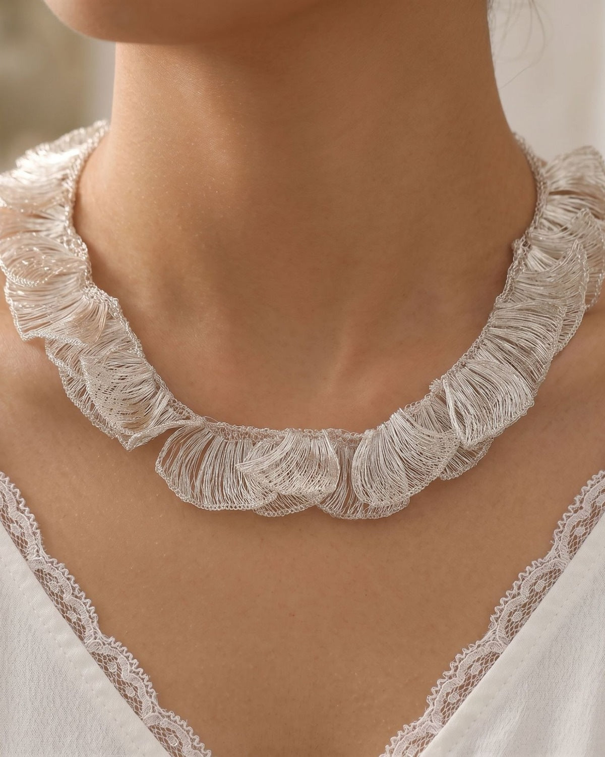 Last Word Fringe Necklace · model