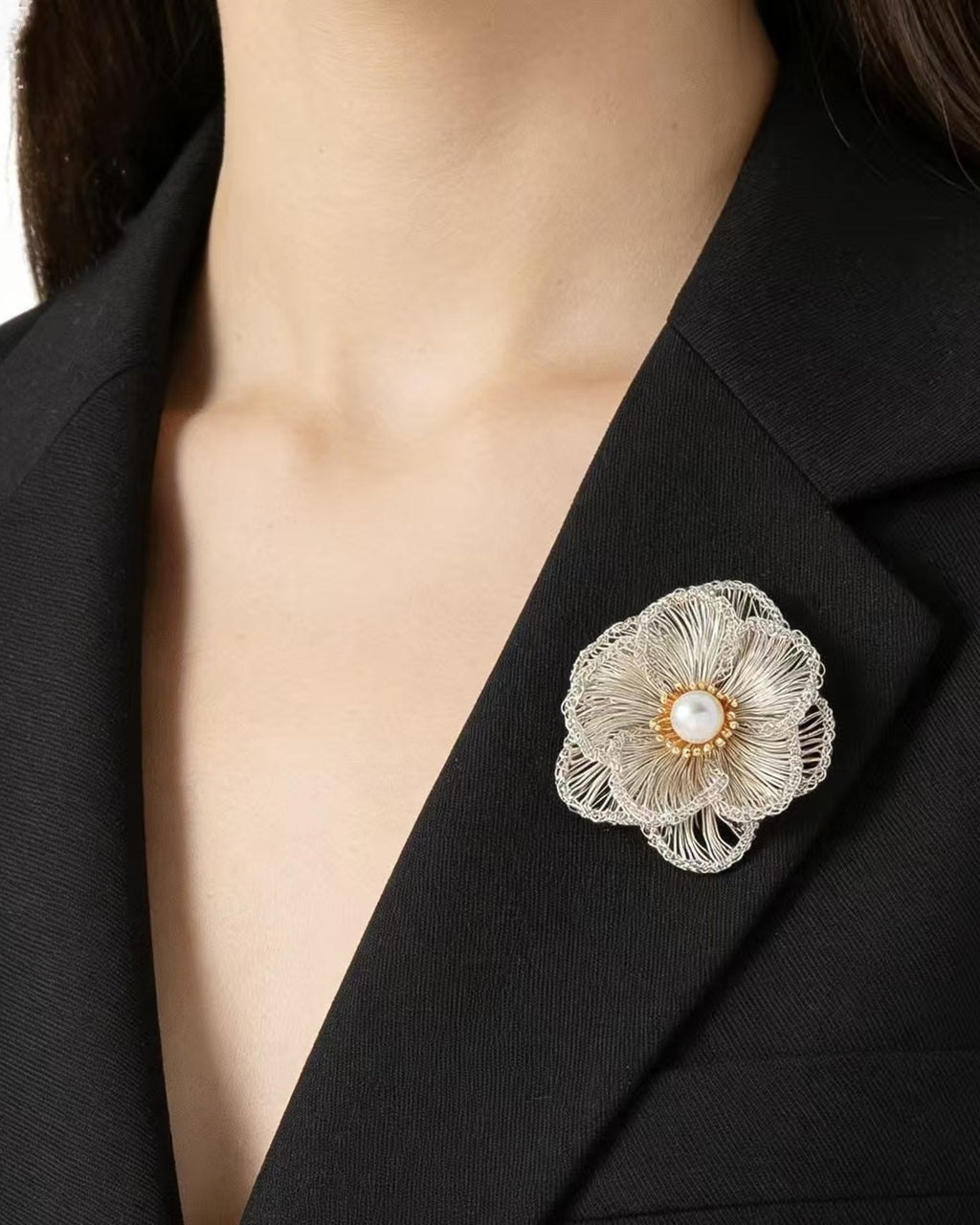 Grand Gesture Flower Brooch · model