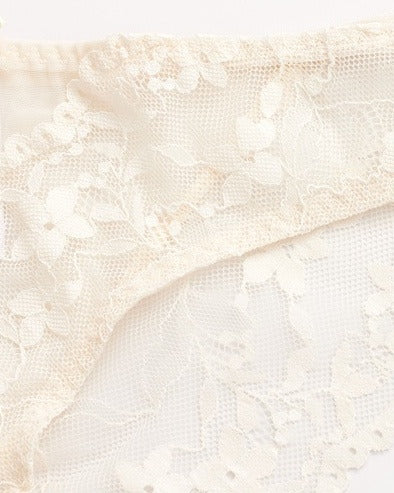 Detail shot of the Low Key Lace Set, showing the trim and stitching
