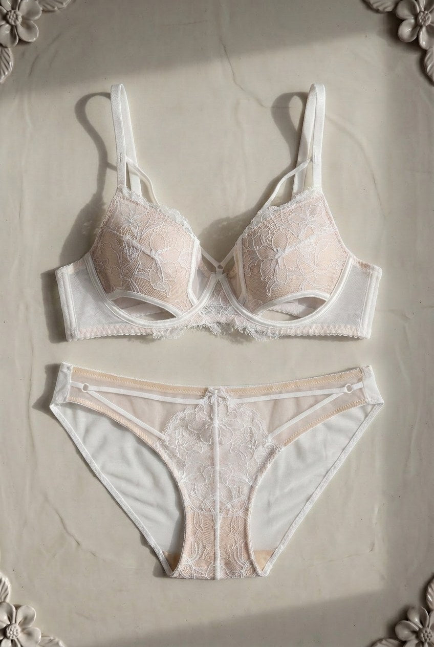 Sabine Lace Set — Ivory colourway