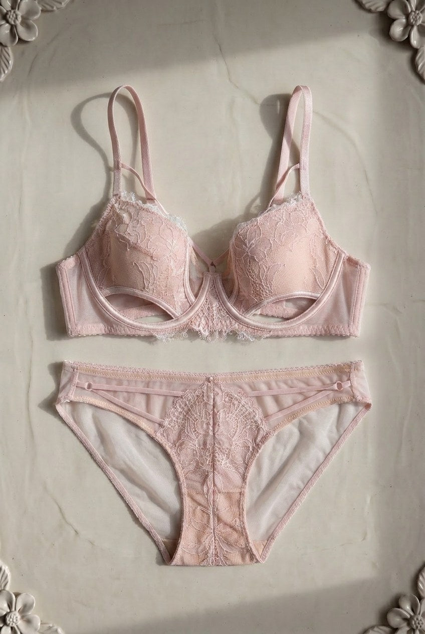 Sabine Lace Set — Blush colourway