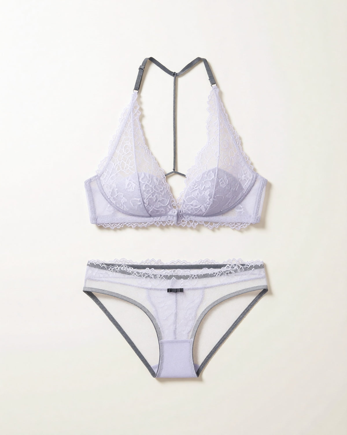 Darette Open Secret Halter Set in Mauve - front view on a soft studio backdrop