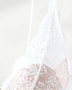 Detail shot of the Open Secret Halter Set, showing the trim and stitching