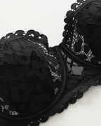 Close-up of the fabric and trim on the Darette Half Truth Half-Cup Set