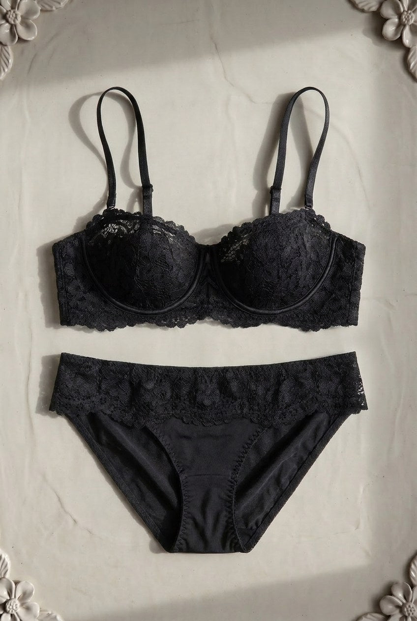 Manon Half-Cup Set — Noir colourway