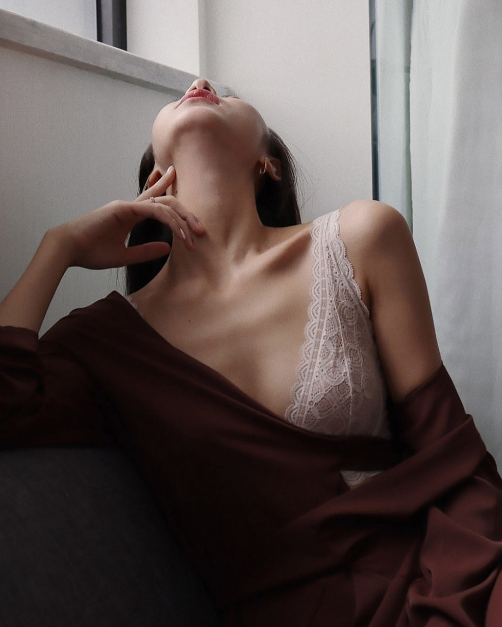 Product shot of the Soft Landing Lace Set with no model