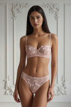 Rose Lace Set on model — Blush