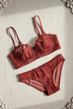 Rose Lace Set — Wine colourway