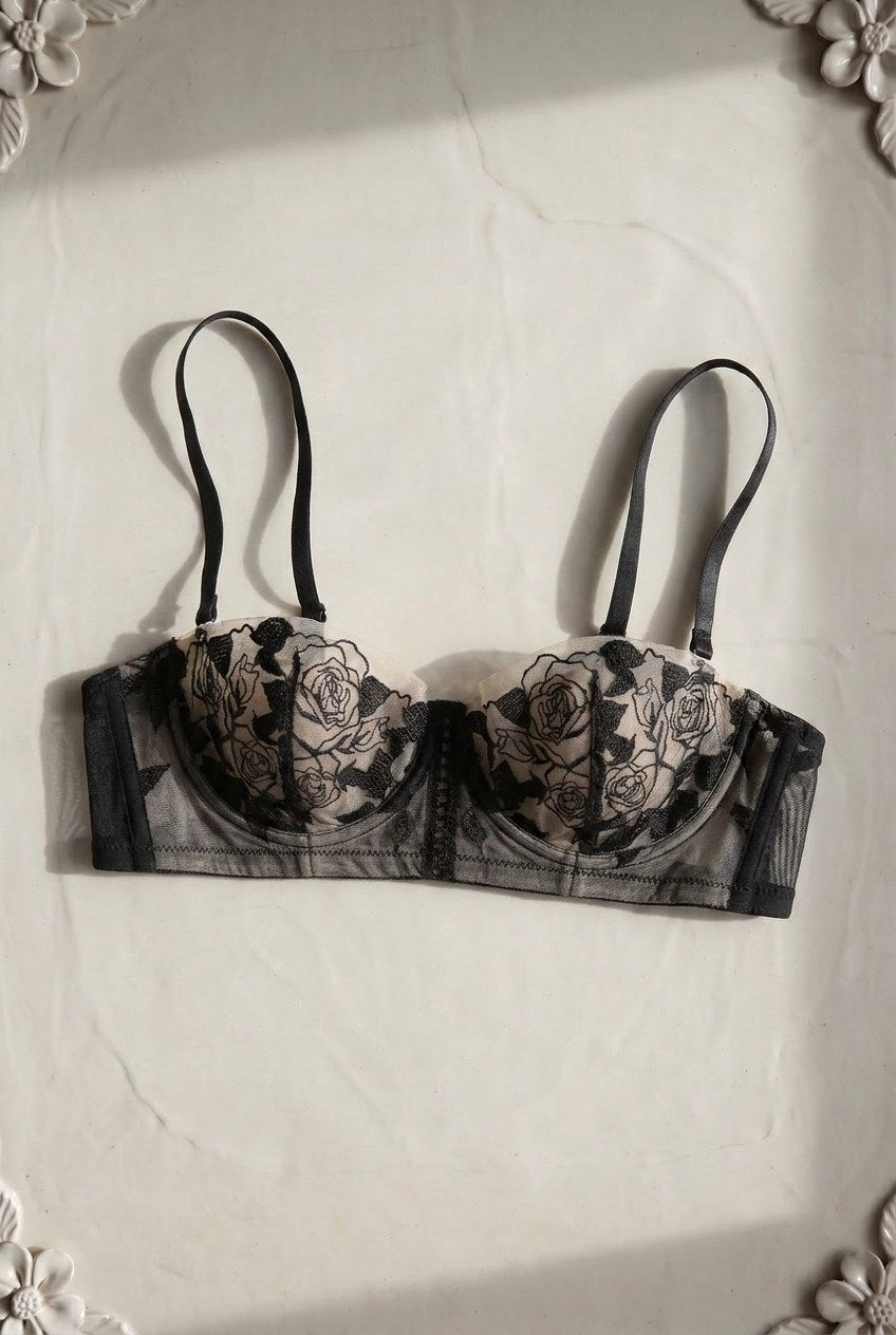 Rose Lace Set — Noir colourway