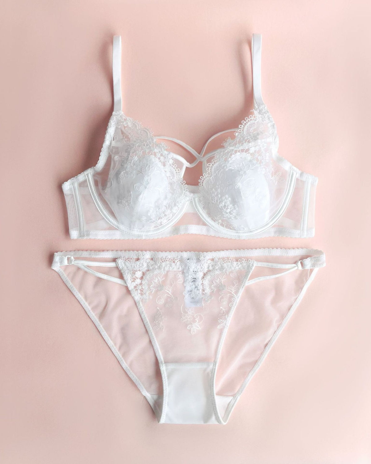 Darette The Undone Lace Set in Ivory - front view on a soft studio backdrop