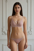 Lou Lace Set on model — Blush