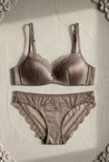 Margaux Satin-Lace Set — Mocha colourway