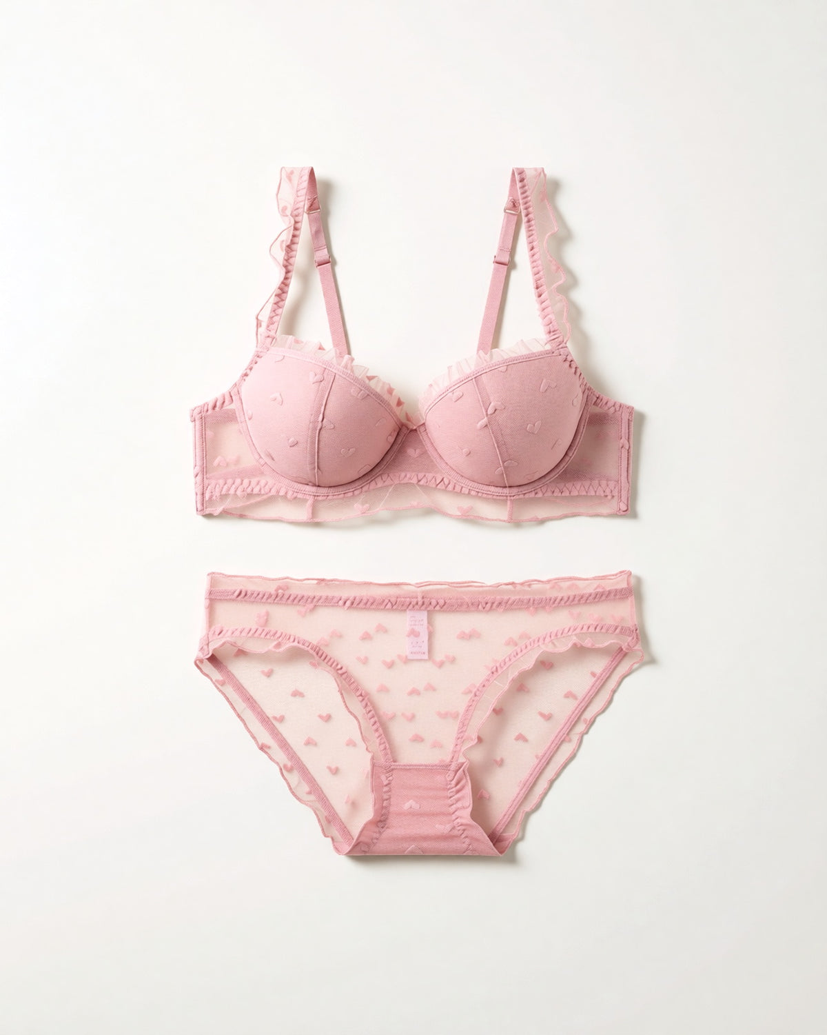 Darette Soft Spot Lace Set in Blush - front view on a soft studio backdrop