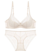 Flat lay of the Darette Deep End Plunge Set in Champagne on a plain surface