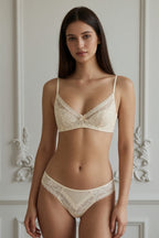 Violette Plunge Set on model — Champagne