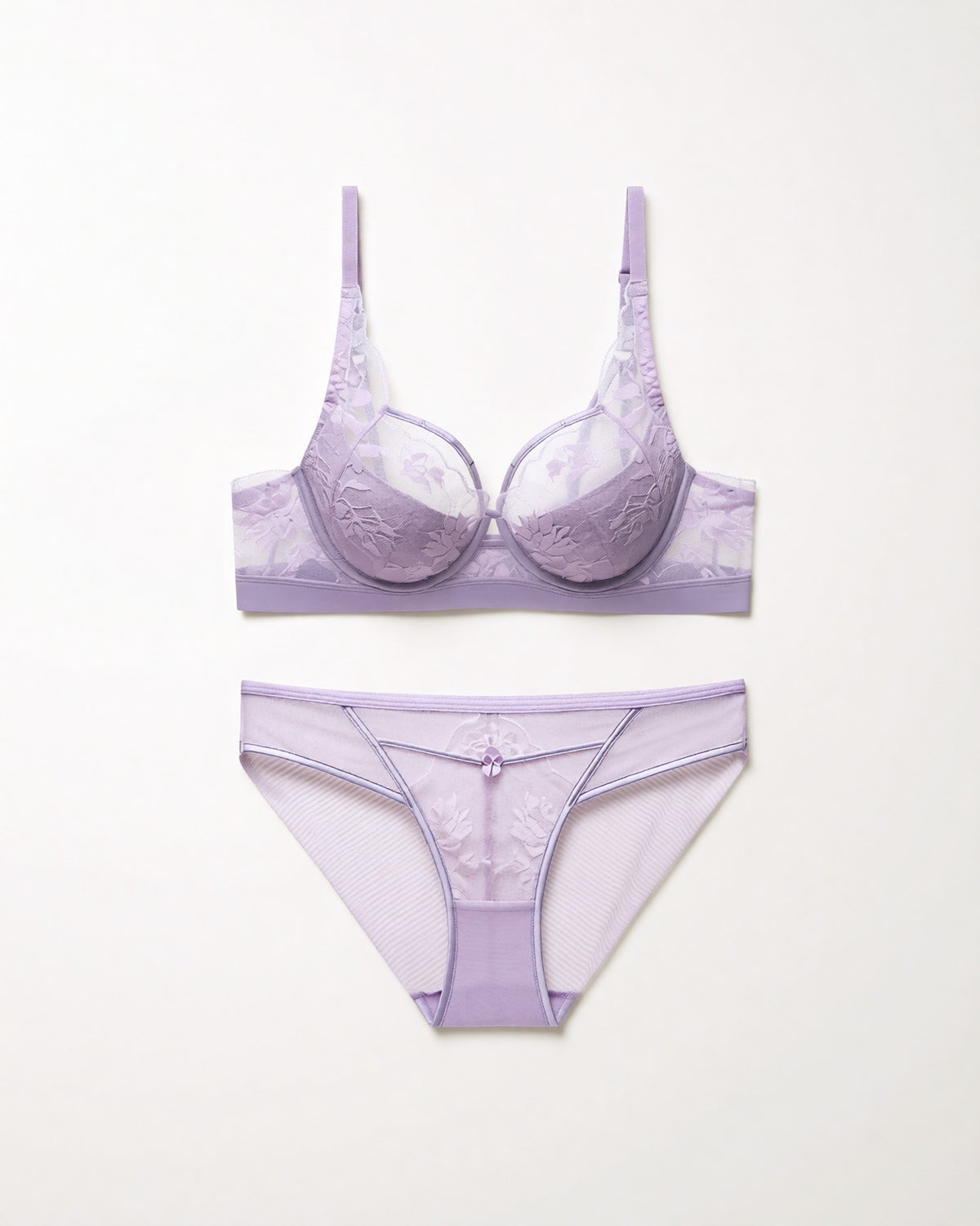Darette Sure Thing Lace Set in Mauve - front view on a soft studio backdrop
