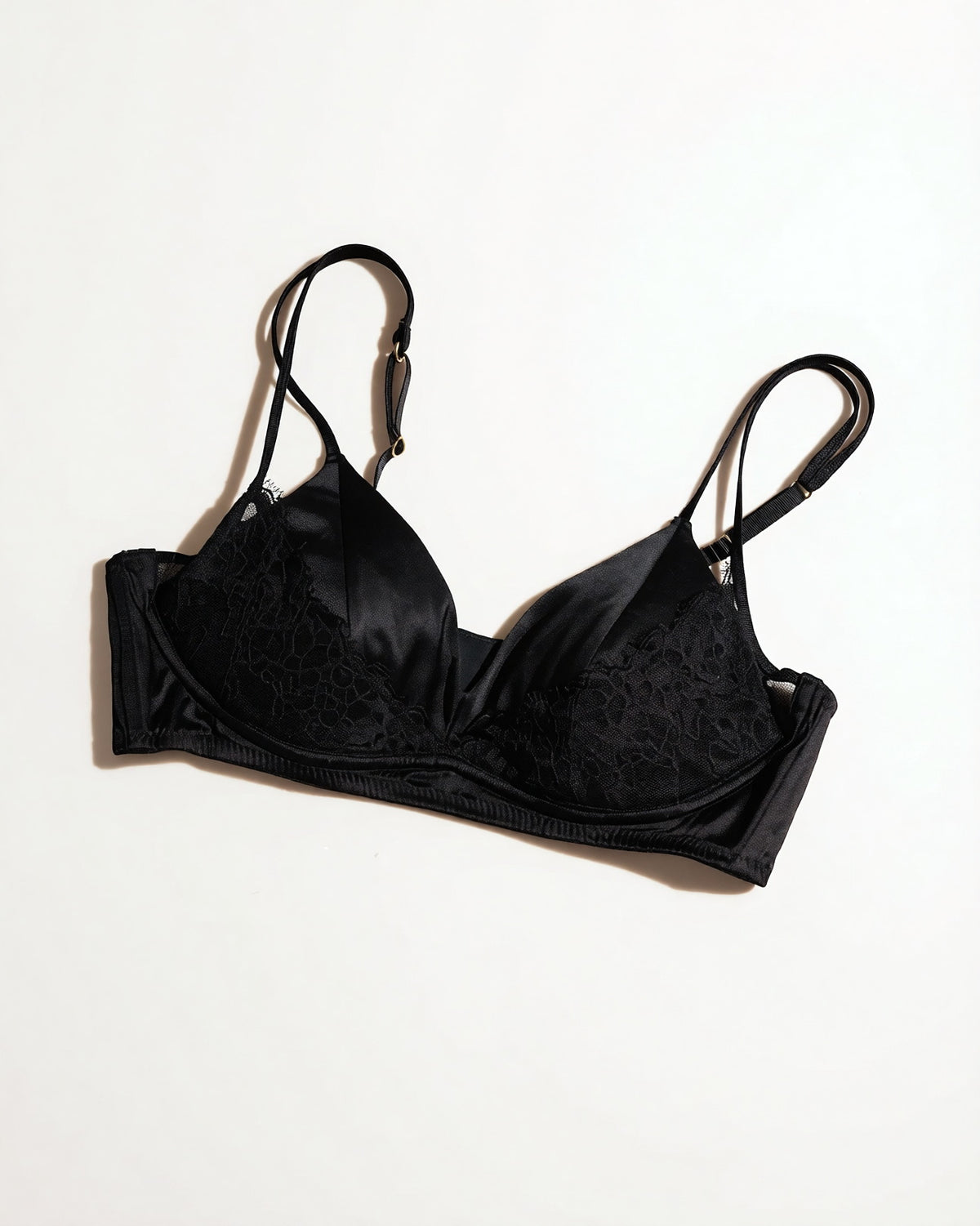 Darette Bare Minimum Silk Set in Noir - front view on a soft studio backdrop