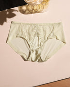 The Bare Minimum Silk Set in Sage laid flat to show the full cut and trim