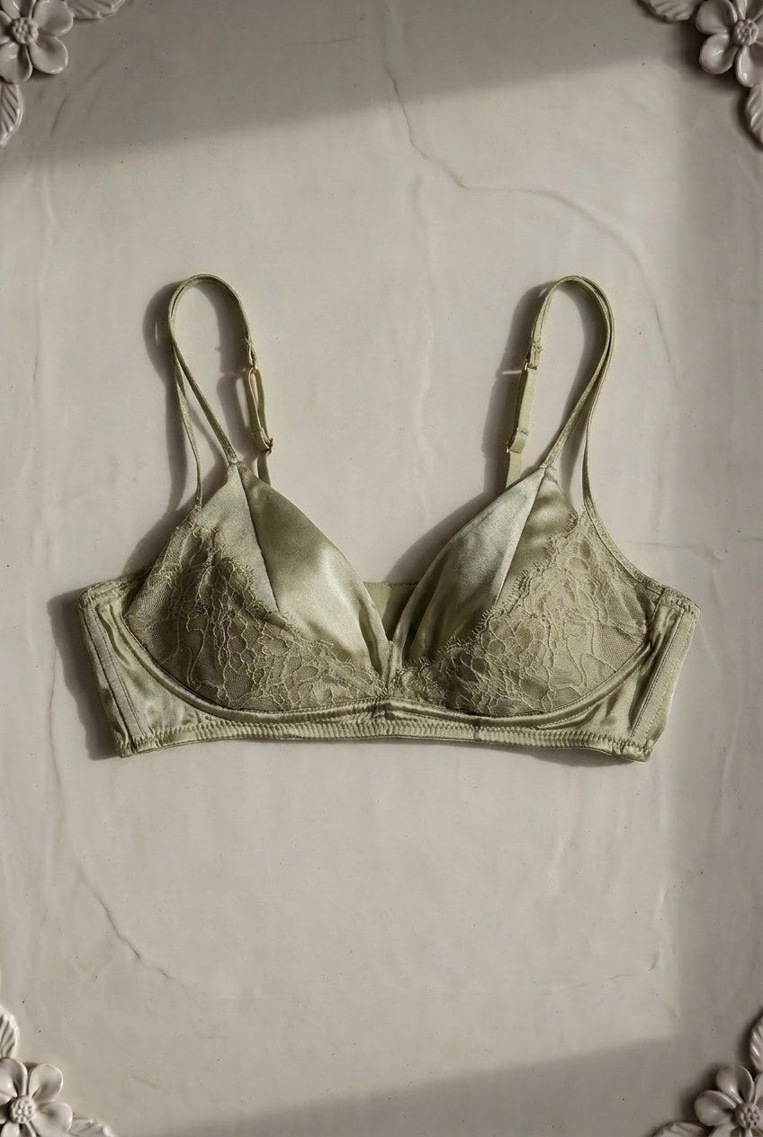Mira Silk Triangle Set — Sage colourway