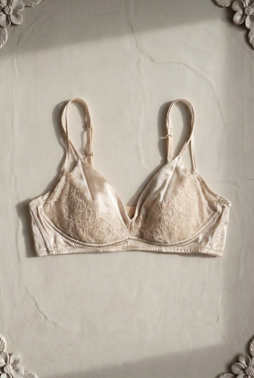 Mira Silk Triangle Set — Champagne colourway