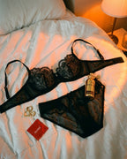An everyday moment wearing the Plain Sight Sheer Set in Noir