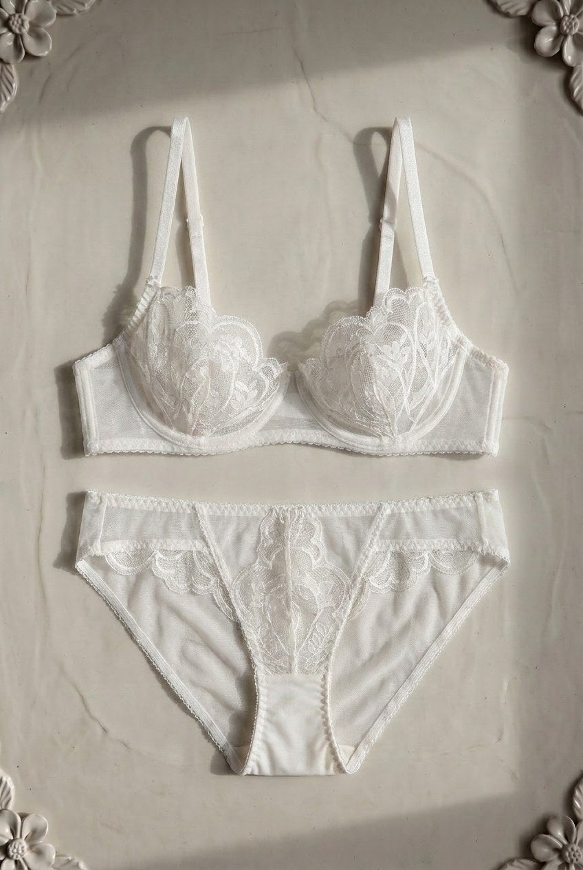 Inès Sheer Set — Ivory colourway