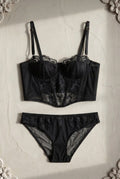 Vesper Lace Bustier Set — Noir colourway