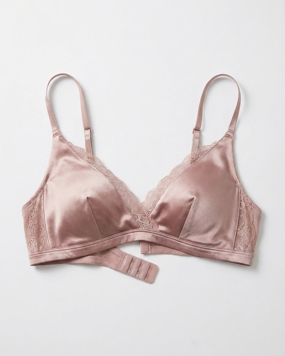 Darette Just Because Silk-Lace Set in Blush - front view on a soft studio backdrop