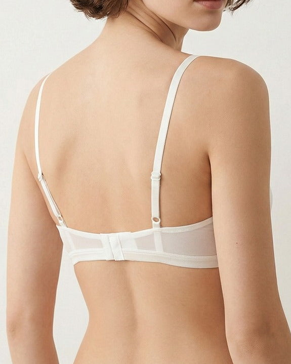 The Just Because Silk-Lace Set on the model, photographed indoors