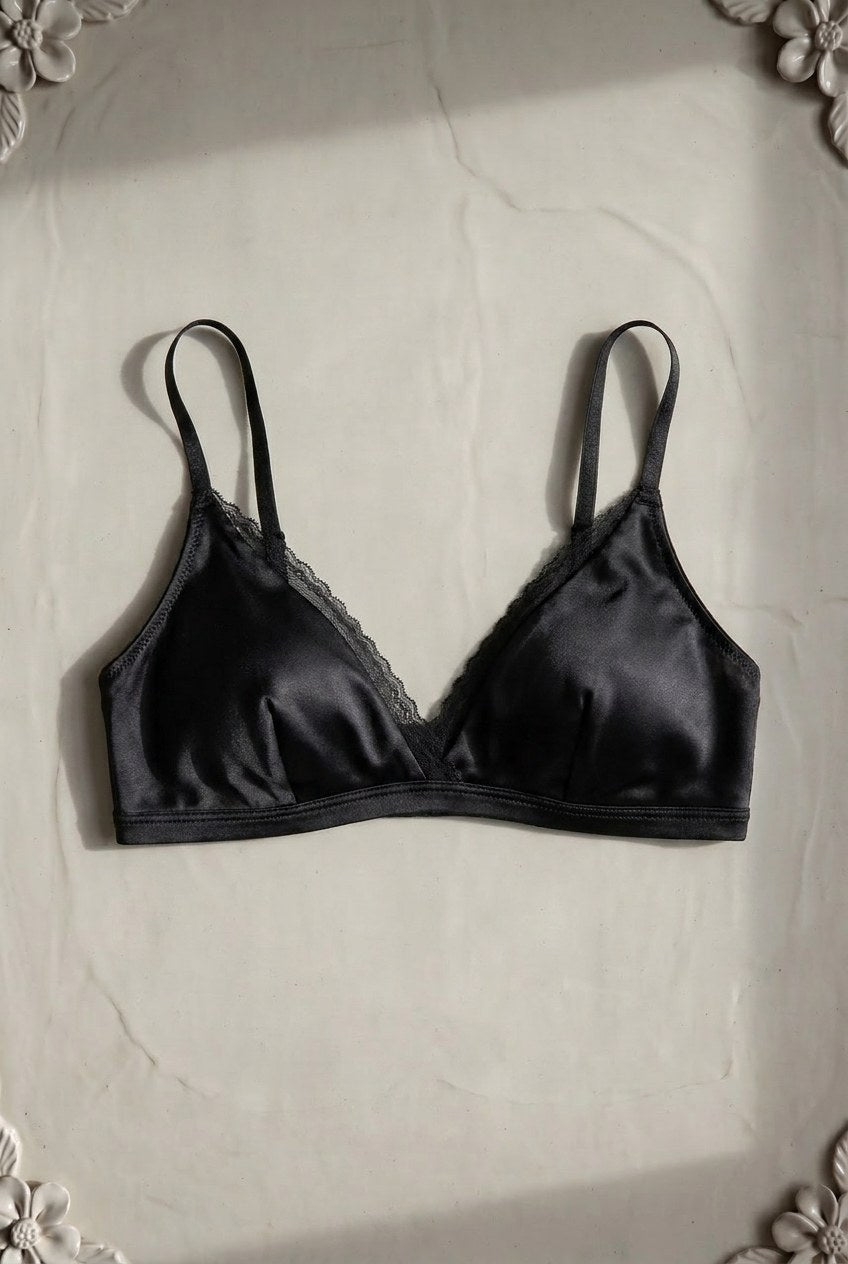 Lila Silk-Lace Set — Noir colourway