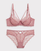 Candid lifestyle shot of the Darette Small Dare Sheer Set in Blush