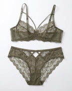 Candid lifestyle shot of the Darette Small Dare Sheer Set in Moss