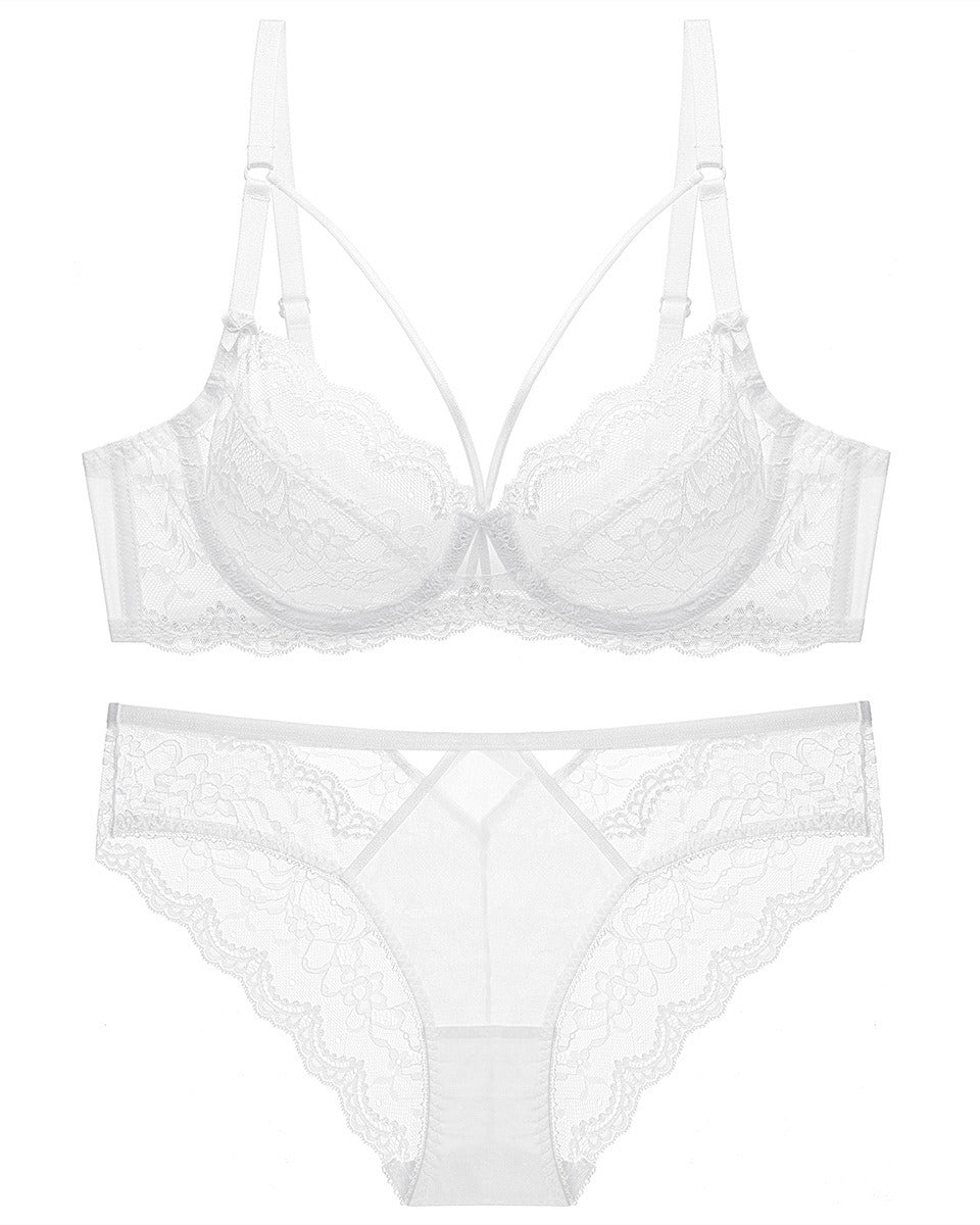 Flat lay of the Darette Small Dare Sheer Set in Ivory on a plain surface