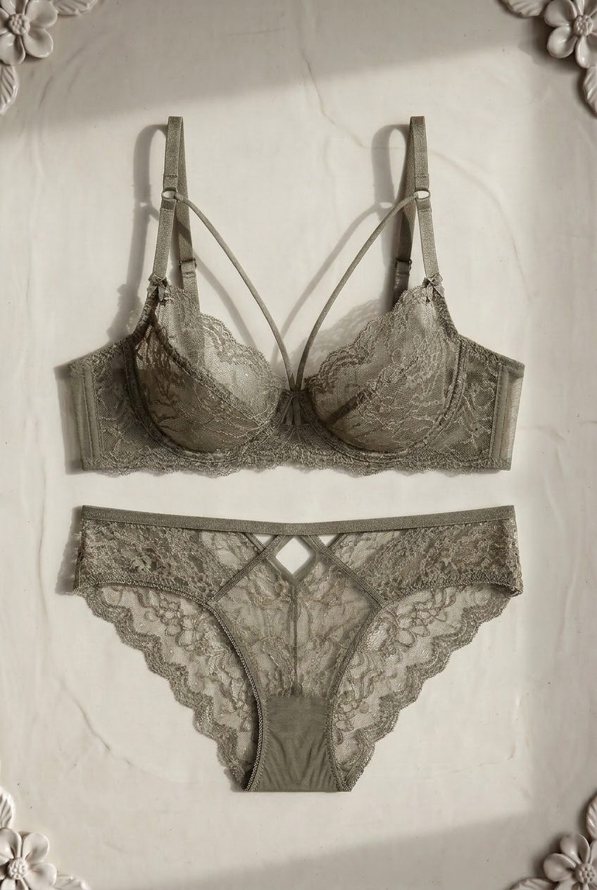Belle Sheer Set — Sage colourway