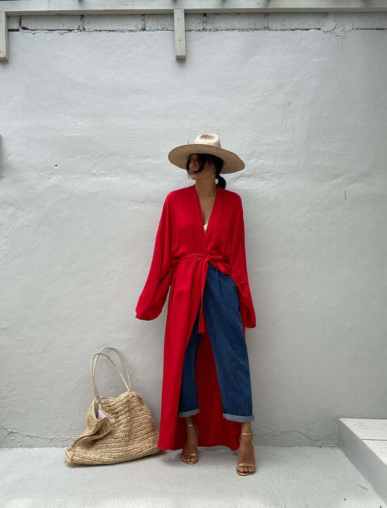 Darette Out of Office Cover-Up in Red, additional product view