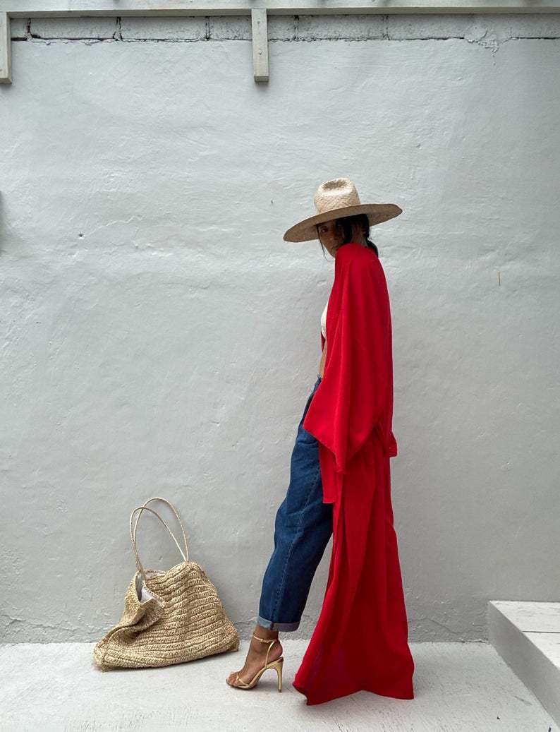 The Out of Office Cover-Up in Red photographed from a second angle