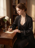 Darette Late Start Robe in Noir - product view (second alternate view)