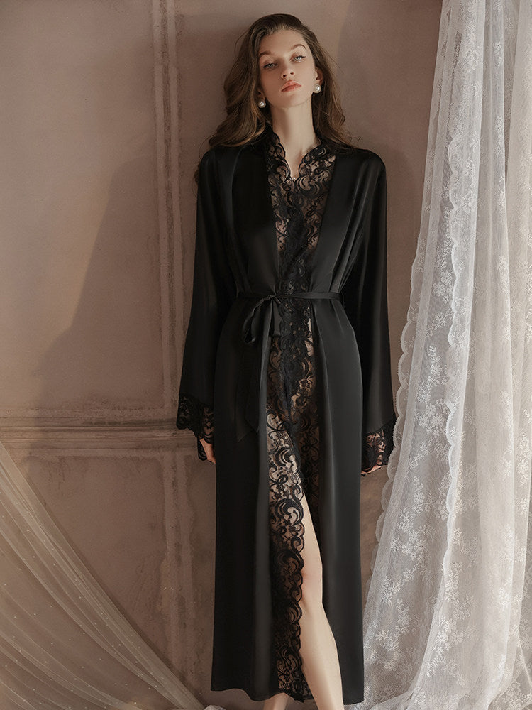 Another product image of the Darette Late Start Robe in Noir