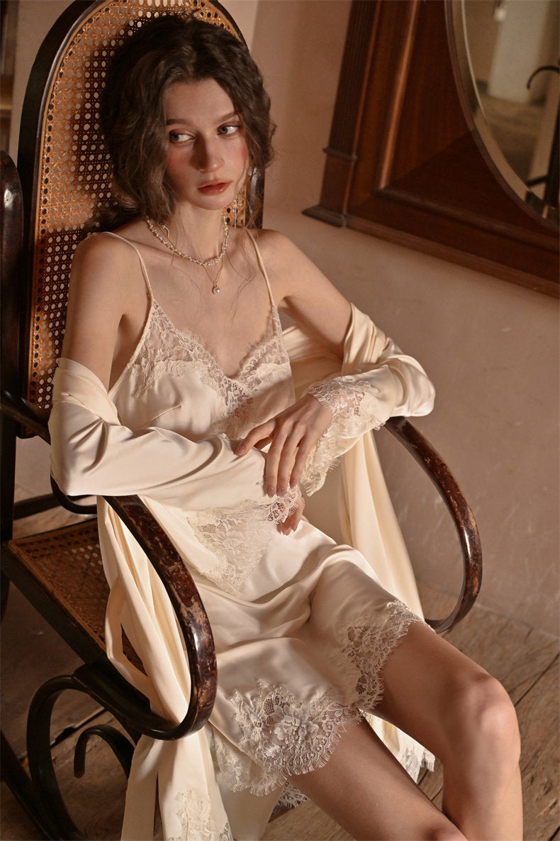 The Lash Line Lace Slip photographed from a second angle