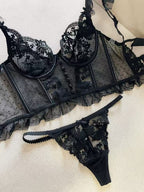 The Darette Backbone Bustier in Noir, further view